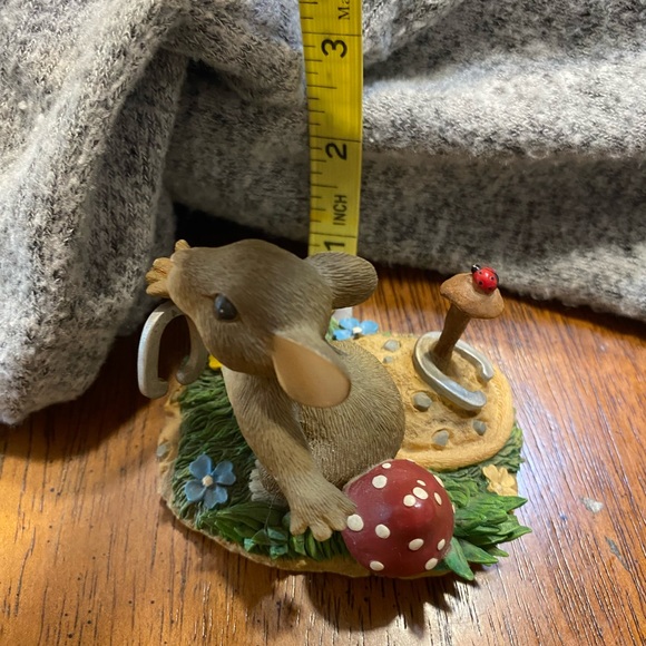 Fitz & Floyd Charming tails “ Give luck a shot” Mouse playing horseshoes - Picture 5 of 8